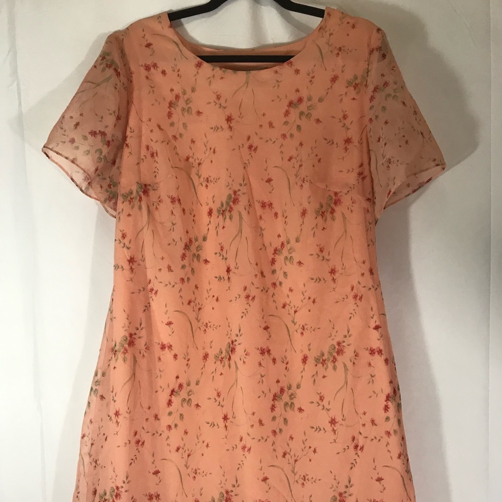 Peach Printed Dress